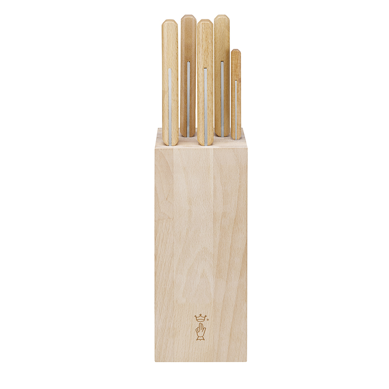 Parallèle 5 Piece Knife Block, Beechwood-0