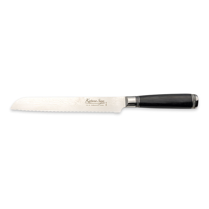 Katana Saya Pakkawood Bread Knife, 20cm Damascus Blade-0