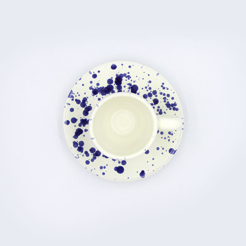 Splatter Espresso Cup & Saucer, D6.5cm, Blueberry-2