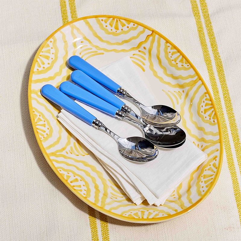 Set of 2 Dessert Spoons, Sky Blue-1