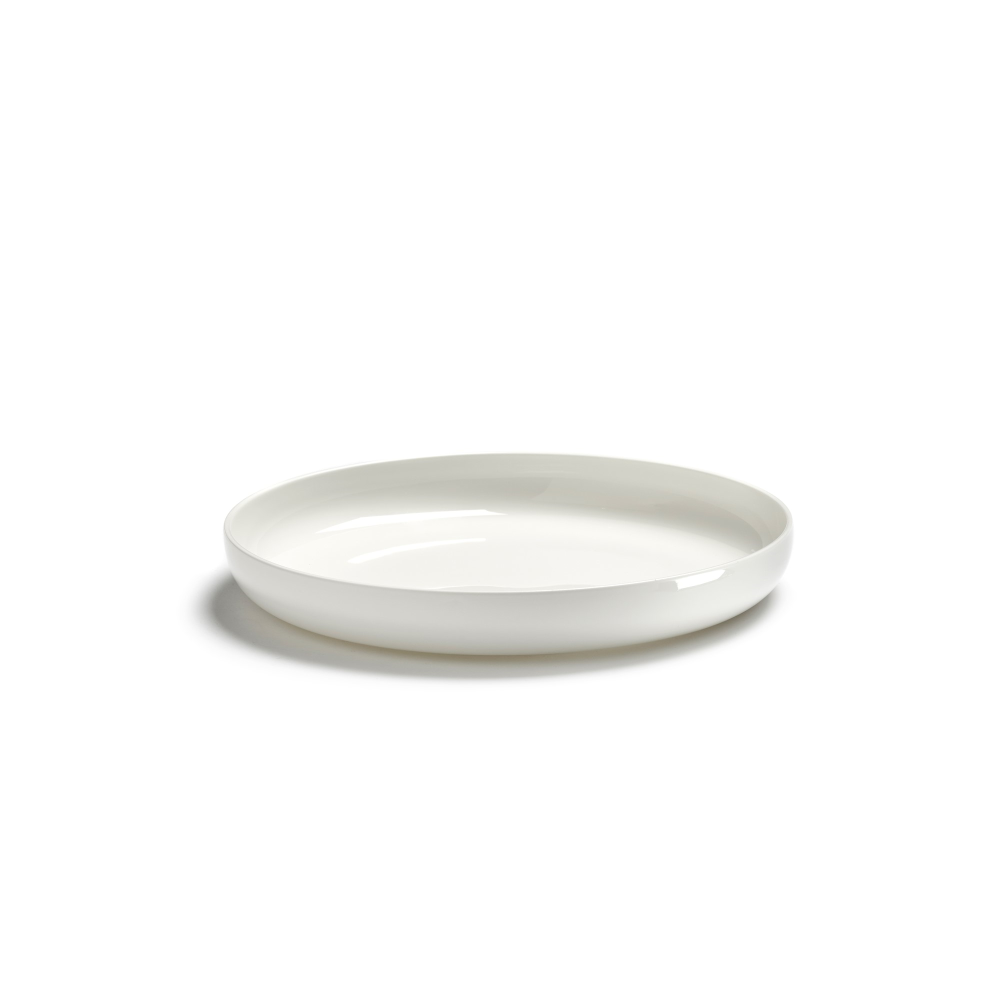 Base Set of 4 glazed high plates, H3 x D20cm, White-0