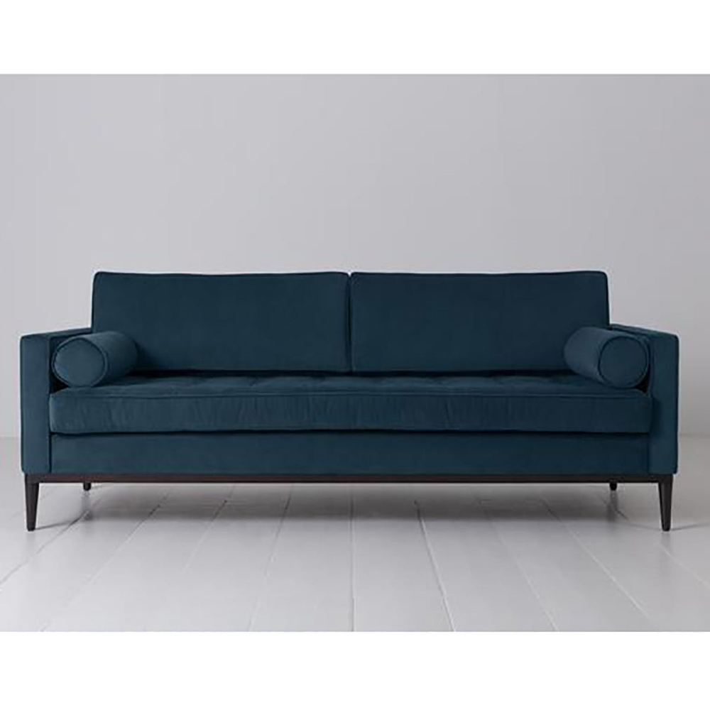 Model 02 3 Seater Velvet Sofa, Teal-3