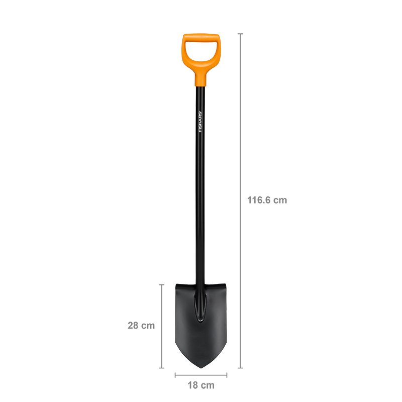 Solid Pointed Spade, L116cm, Black-3