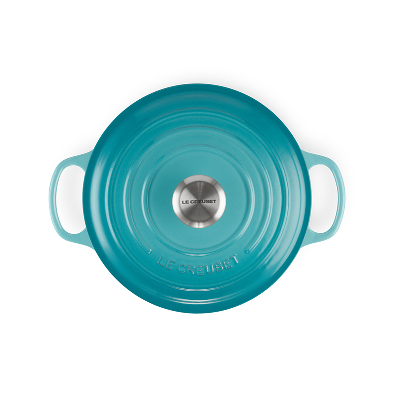 Signature Cast Iron Round casserole, 28cm - 6.7 litre, Teal-1