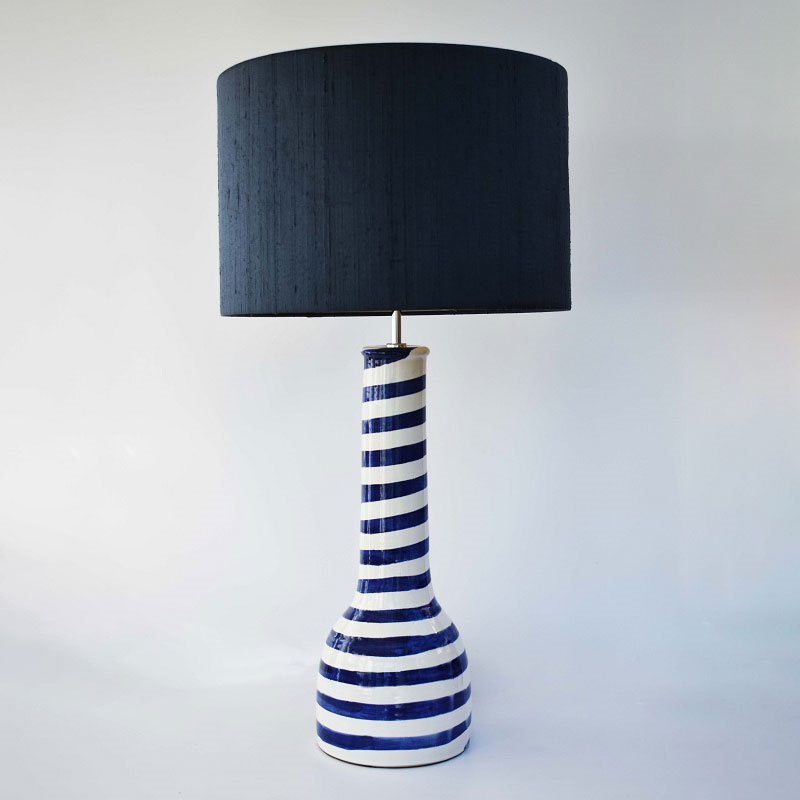 Côte d’Azur Collection Soho Hand Glazed Ceramic Table Lamp Base Only, Blue-0