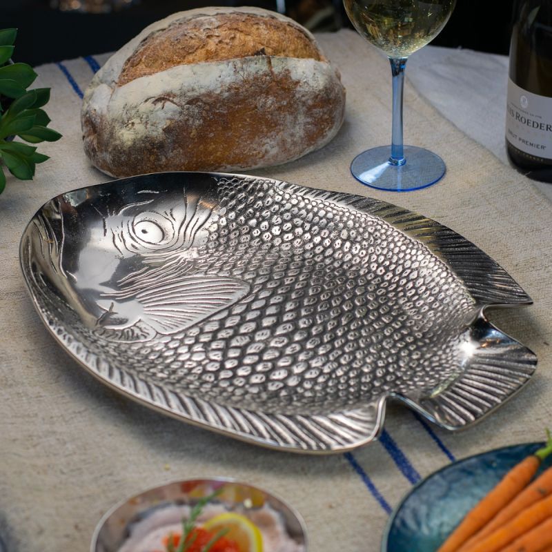 Fish Serving Platter, L38 x W29.5 cm, Silver-2