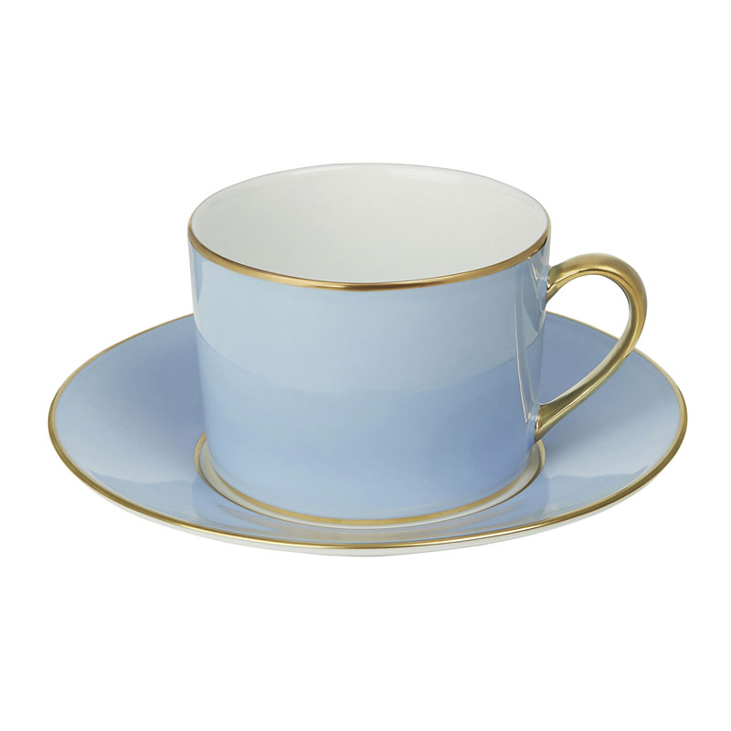 Sous Le Soleil Empire Coffee Cup & Saucer, 90ml, Matt Gold Classic Ice Blue-0