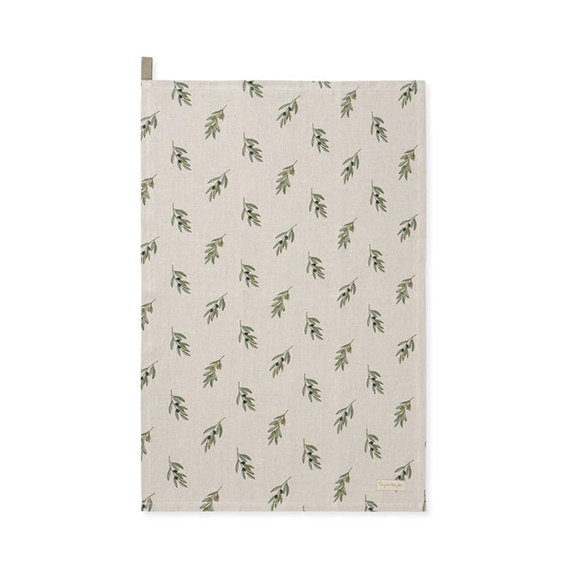 Olive Branch Tea Towel, Neutral-1