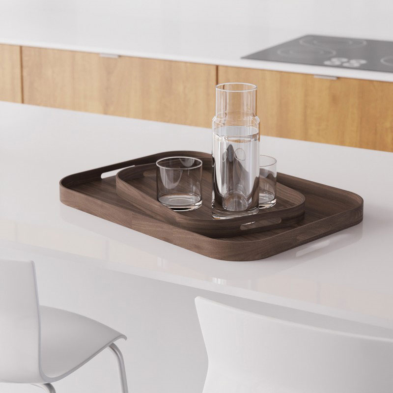 Bellhop 402 Rectangular Tray, Walnut-0