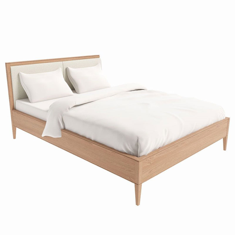 Lars King Size Bed, Cashmere and Oak-2