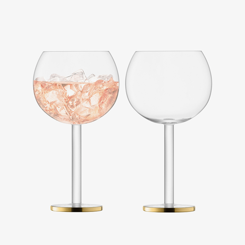 Luca Set of 2 Balloon Glasses, 560ml, Gold-1