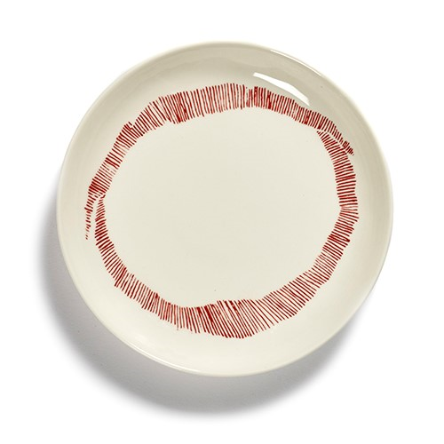 Ottolenghi Set of 4 extra small plates, D16, White And Red-0