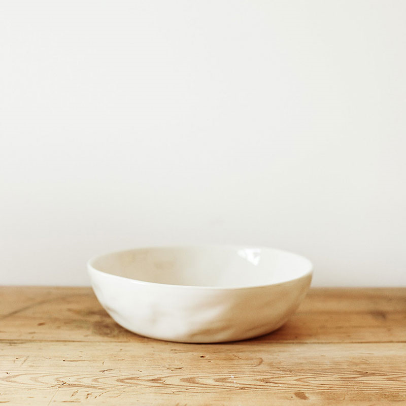 Handcrafted Serving Bowl, D21cm, Milk-0