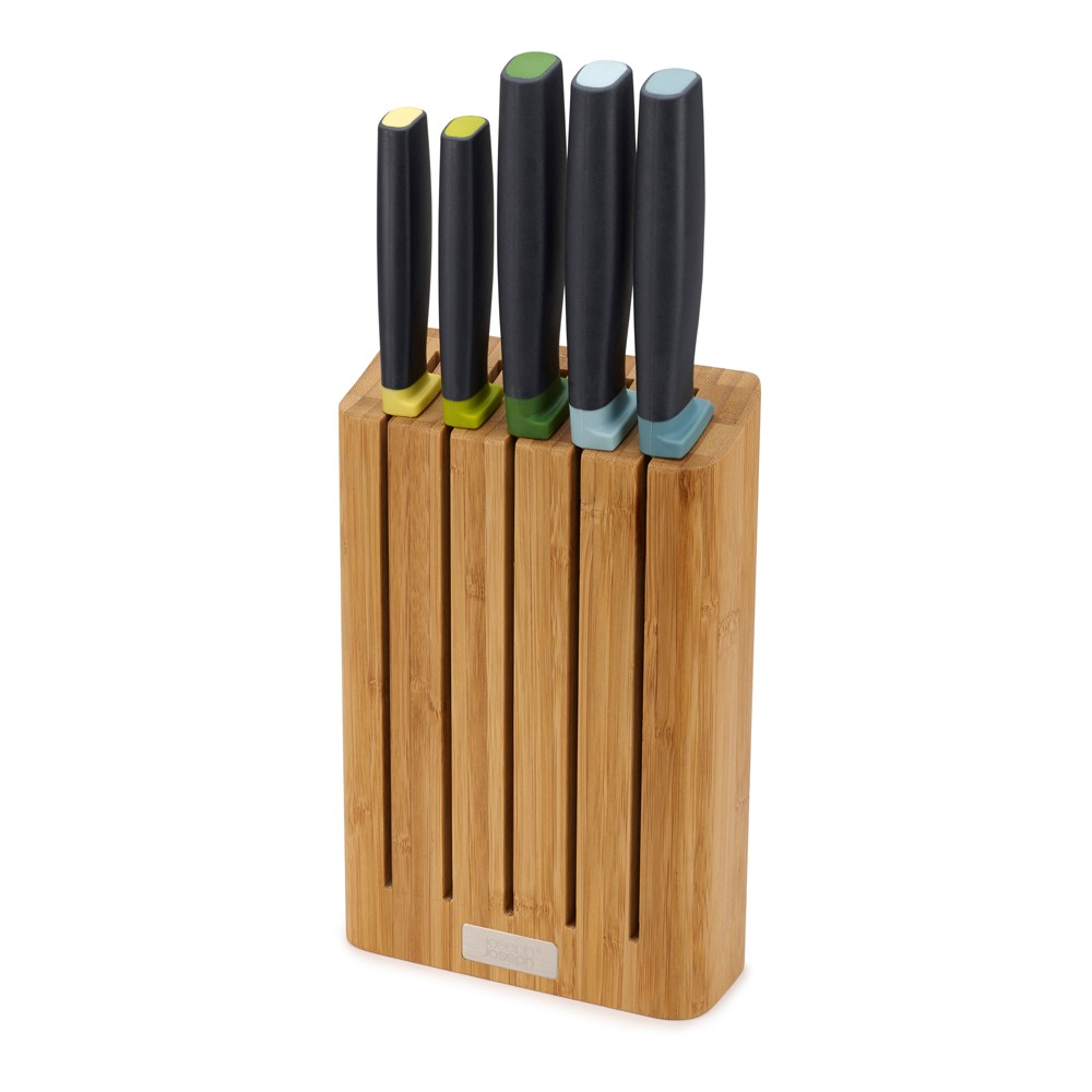 Elevate 5 piece knife set with bamboo block, H6 x W35.5 x D15cm, Opal-5