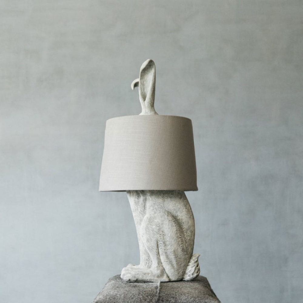 Hetty Hare Table lamp, H76 x W24 x D39cm, Distressed White-1