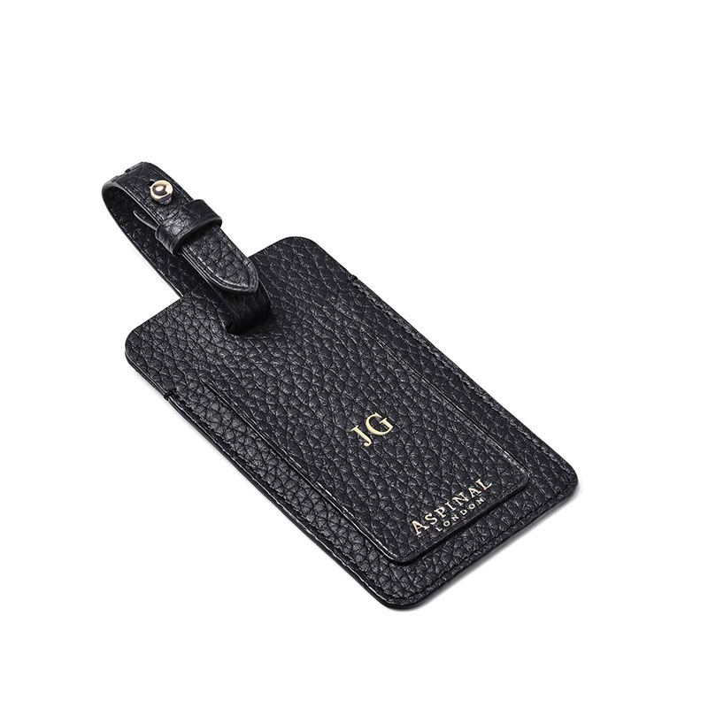 Luggage Tag, H11.5 x W6.5cm, Black Pebble-1