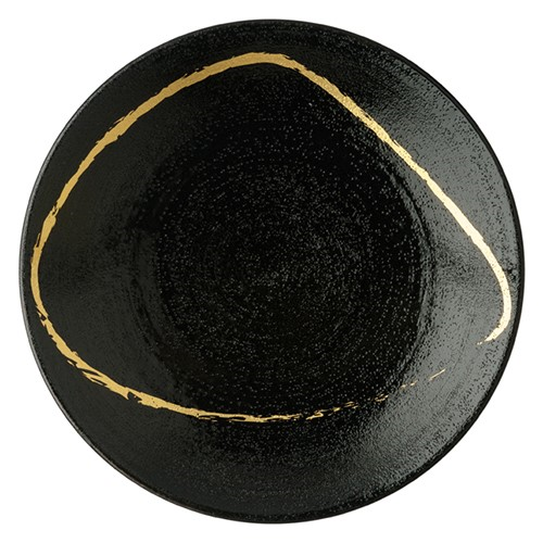 Sketch - Charcoal Coupe plate, 16.5cm, Black/Gold-0