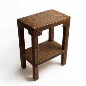 Side Table, Katha, Rattan, 48 x 30 x 63cm, Brown-0