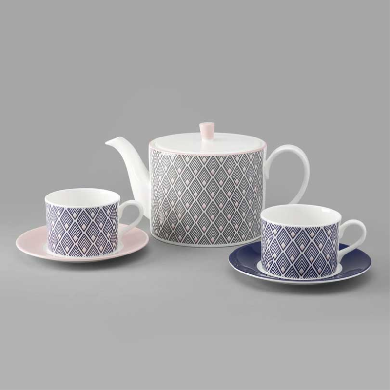 Gatsby Teapot, 1l, Grey & Blush Pink-2