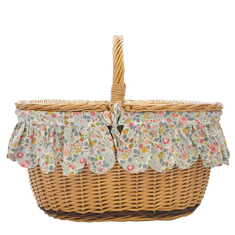 Betsy Oval Picnic Basket, Grey-3