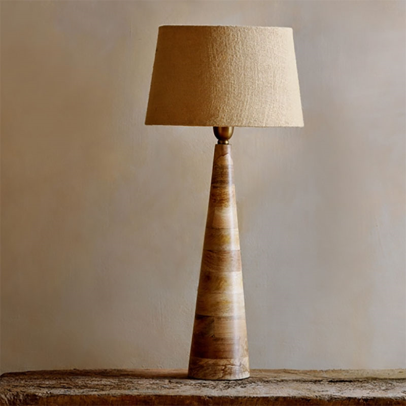 Chameli Mango Wood Table Lamp, H45cm, Natural-1