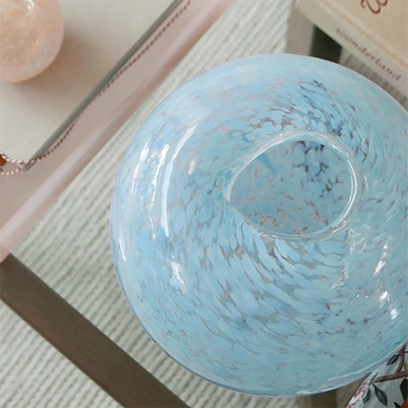 Large Dewdrop Vase, D26cm, Ice Blue-1