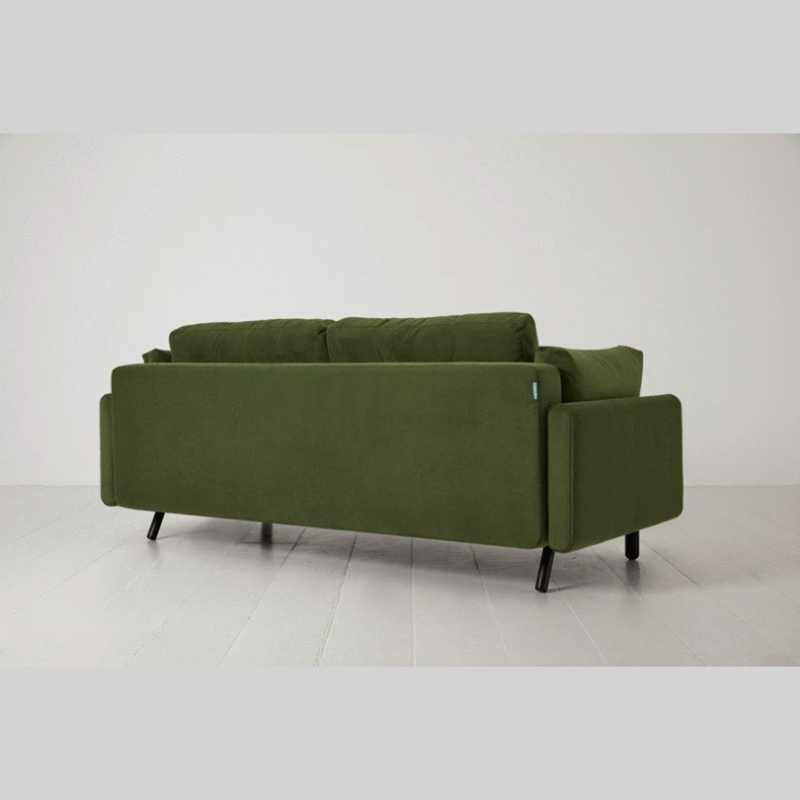 Model 04 3 Seater Velvet Sofa Bed, Vine-2