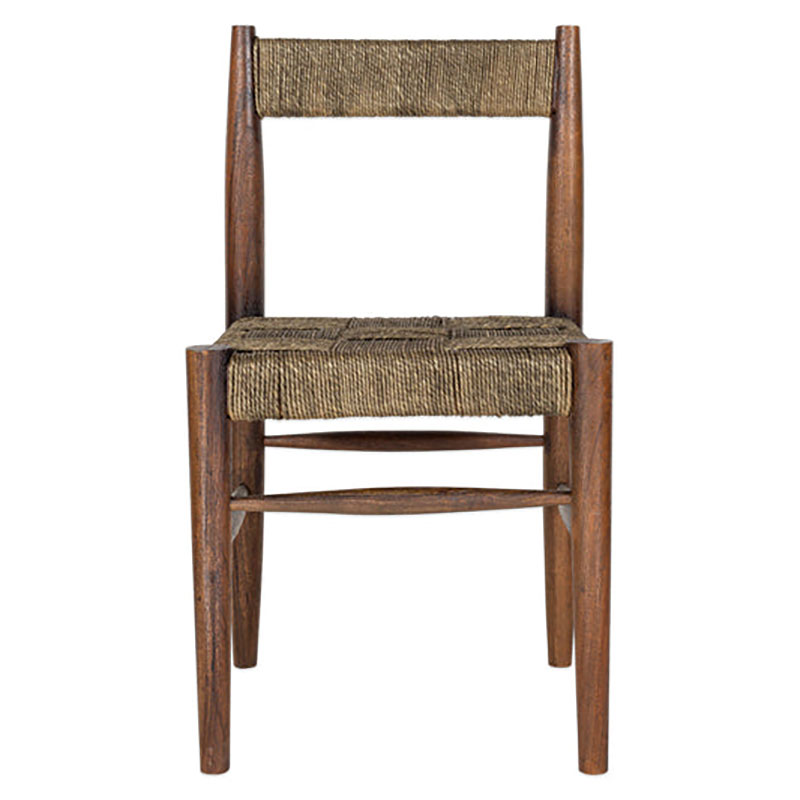 Ranunak Acacia Woven Dining Chair, Washed Walnut-4