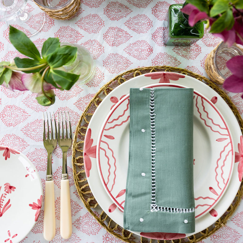 Leaf Tablecloth, 150x250cm, Pink-0