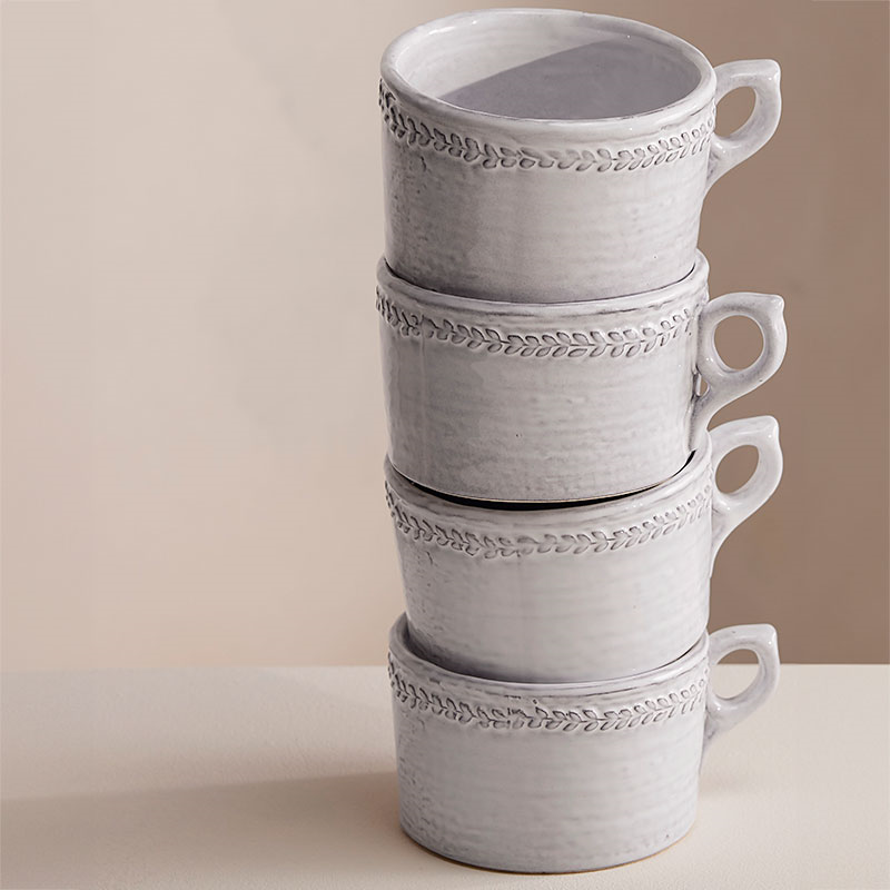 Hillcrest Set of 4 Mugs 400ml, White-4