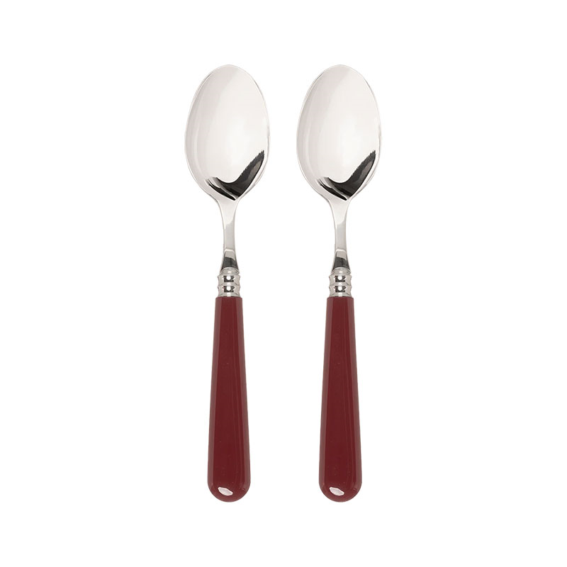 Set of 2 Teaspoons, Burgundy-0