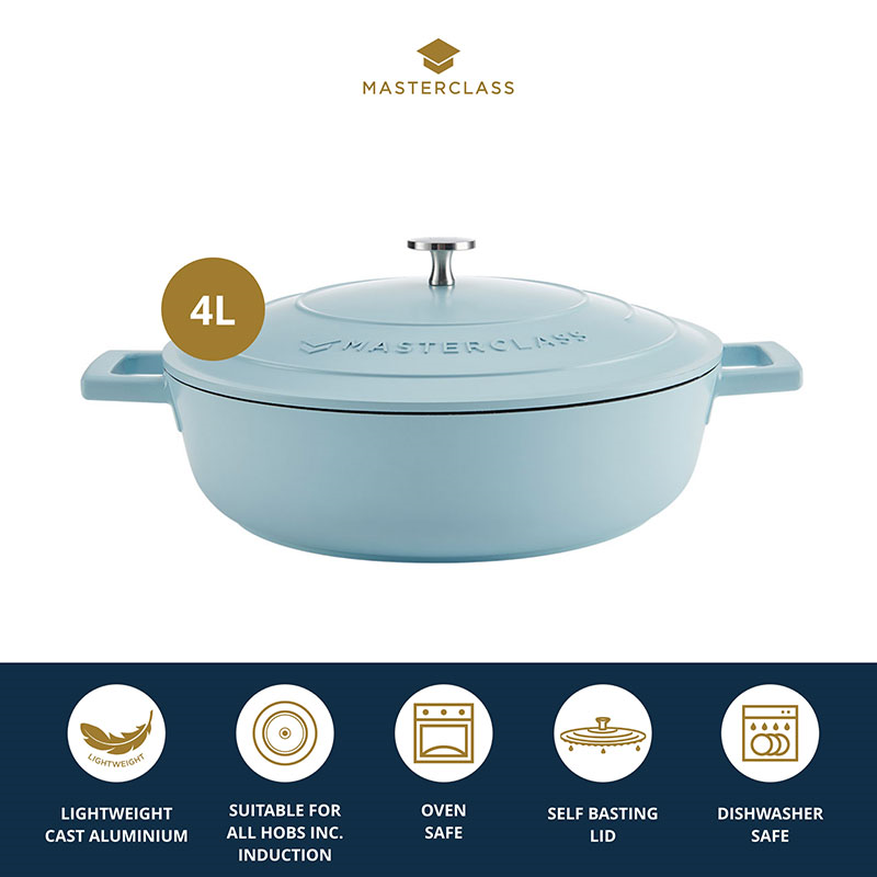 Shallow Casserole Dish, 4L, Pastel Blue-9