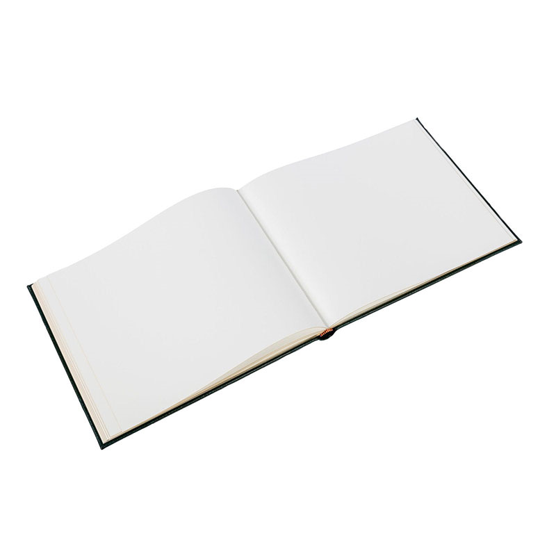 Traditional Plain Page Visitors Book, 23.5 x 28.5cm, Green-2