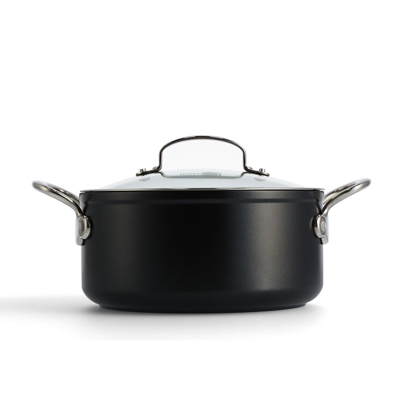 Barcelona Pro Non-Stick Casserole with Lid, 24, Black-0