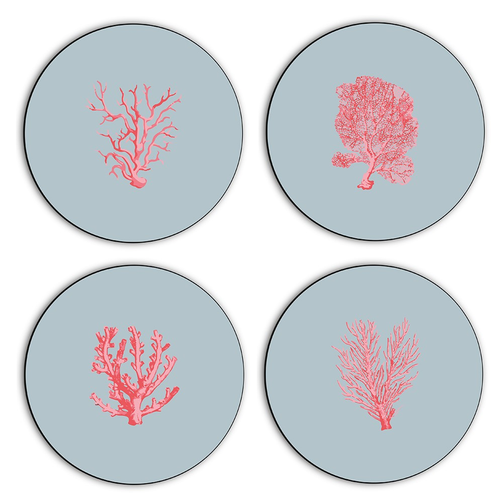 Coral Set of 4 table mats, 25.5cm-0