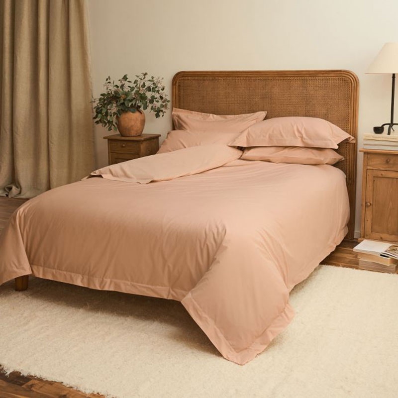 The Edged 300 Thread Count Oxford Border Duvet Cover, King, Clay Pink-0