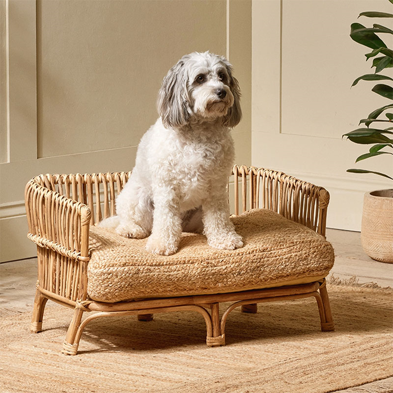 Tanvyk Rattan Pet Bed, 40 x 69cm, Natural-1