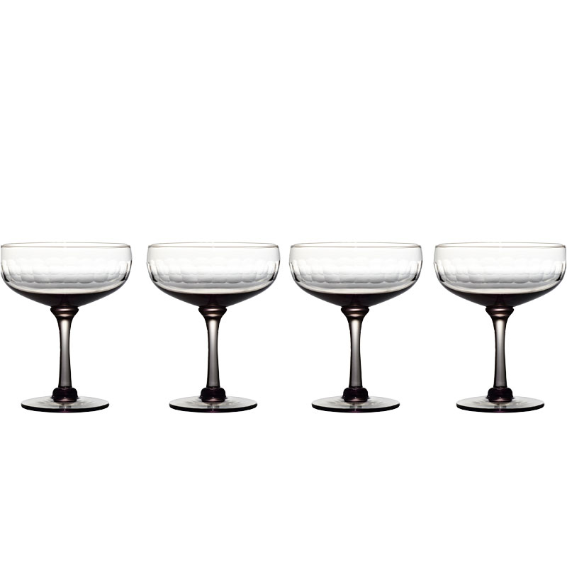 Lens Set of 4 Cocktail Glasses, 210ml, Smoky-0