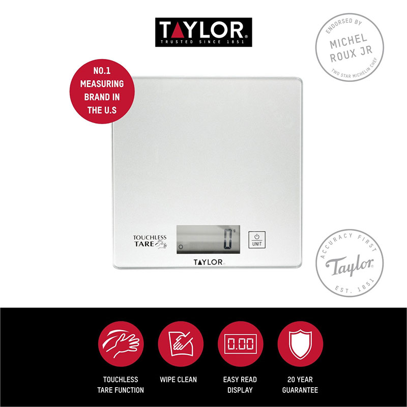 Touchless TARE Compact Digital Scales, Silver-5