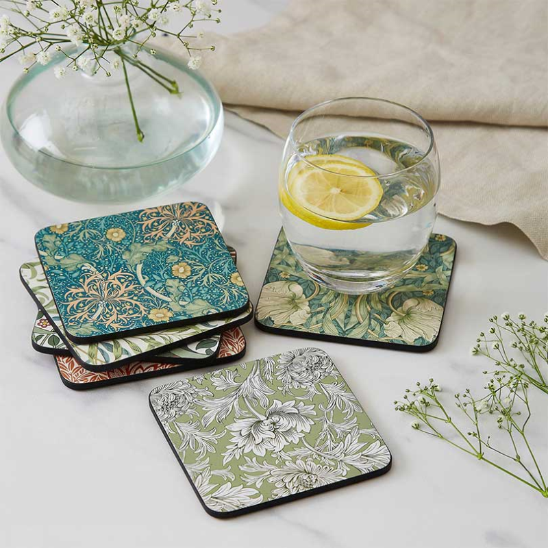 Morris & Co Set of 6 Coasters, D10.5cm, Multi-0