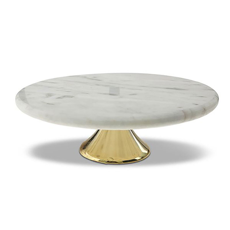 Marble Cake Stand, D25.5 x H9cm, White-1