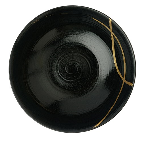 Sketch - Charcoal Coupe bowl, D16.5 x H4cm, Black/Gold-0