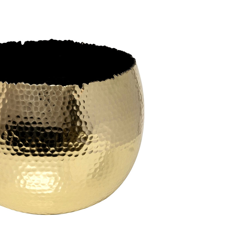 Hammered Bowl planter, H21 x W30 x D30cm, Gold-2