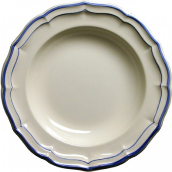 Rimmed Soup Plates, Filet Bleu, Set of 4-0