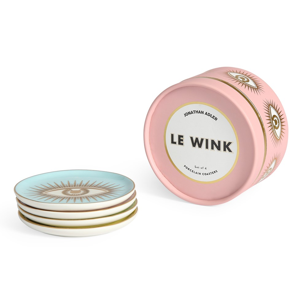 Le Wink Set of 4 Coasters, D10cm, Multi-2