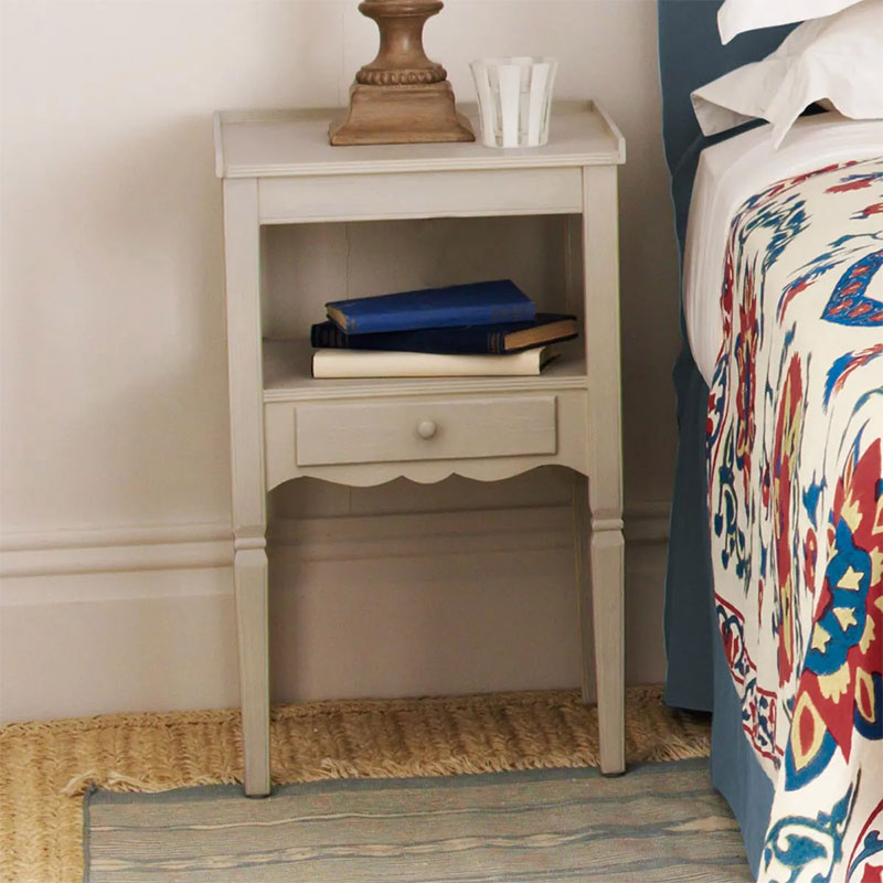 Bedside Table, Radnor, Linen Grey, 40cm-1