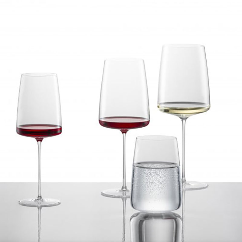 Simplify Set of 2 Crystal Red Wine Glasses, 555ml, Clear-3