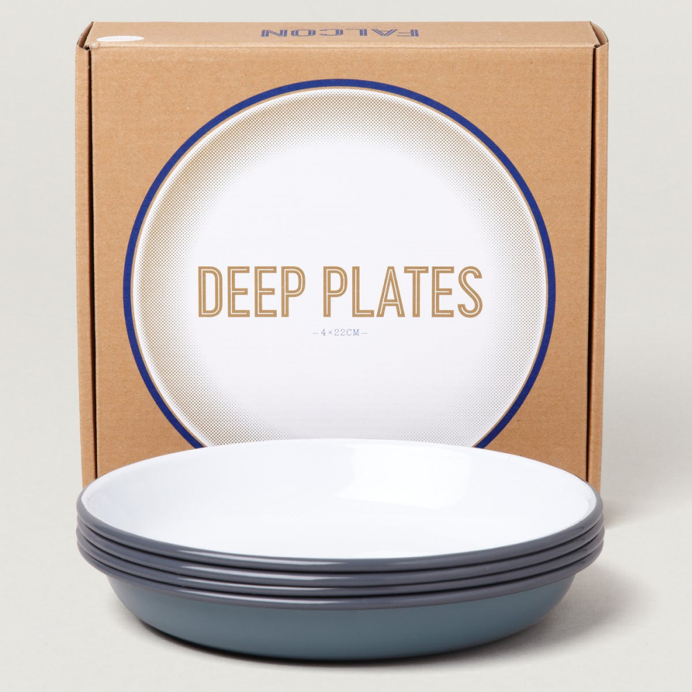 Deep Plates Set of Four, Pigeon Grey-0