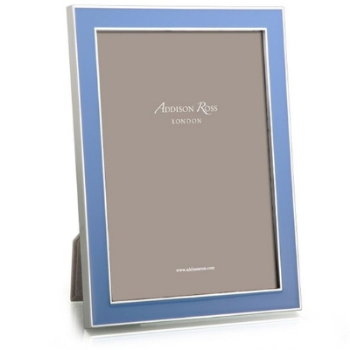 Photograph Frame, Enamel & Silver, Periwinkle Blue, 5 x 7"-0