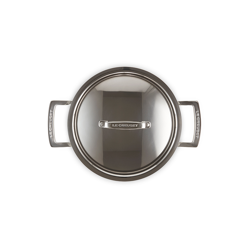 3 Ply Stainless Steel - Uncoated Deep casserole dish, 20cm - 4 litre-1